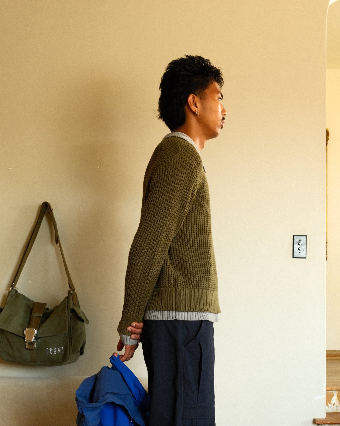 Dual V Polo - Olive/Stone
