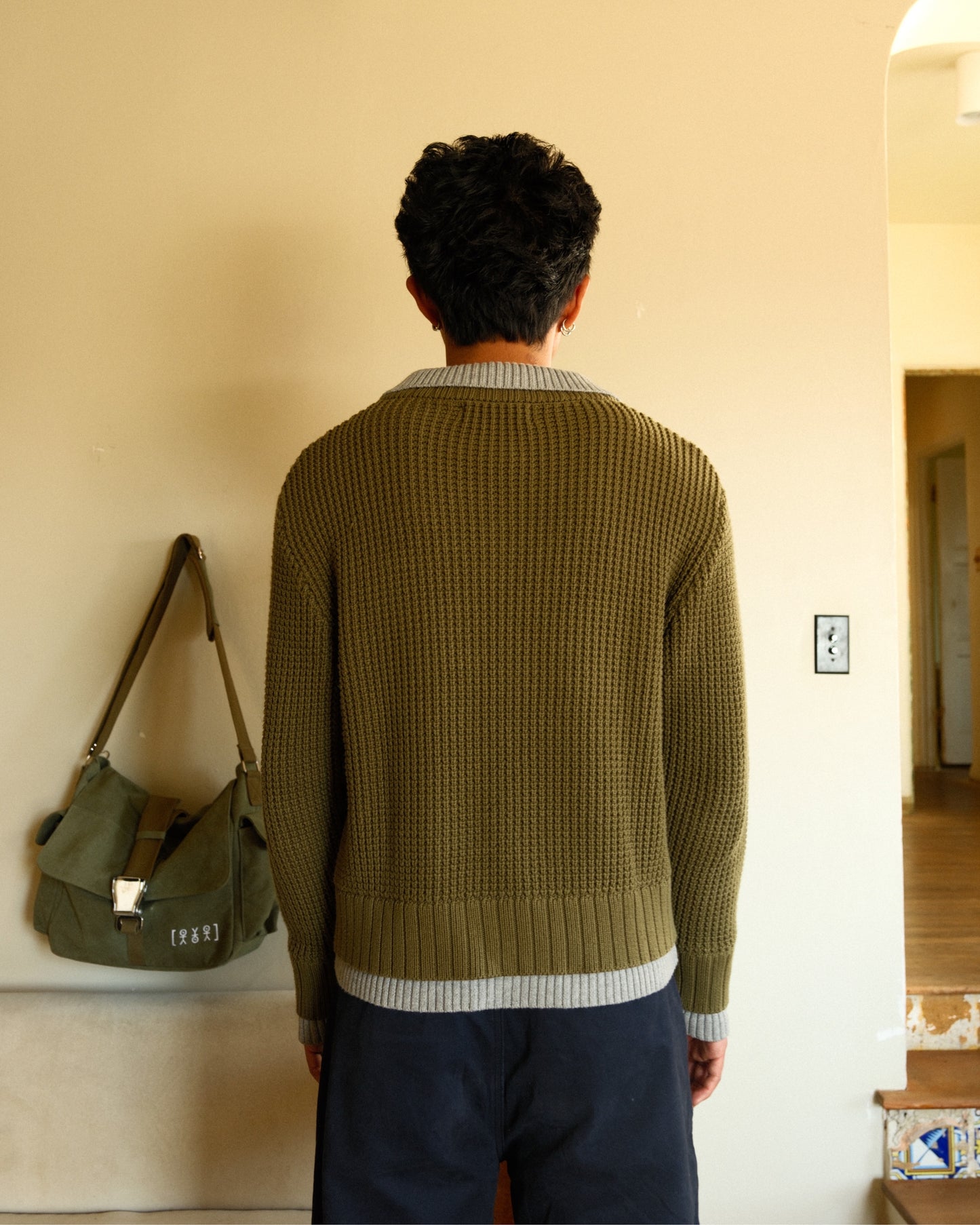 Dual V Polo - Olive/Stone