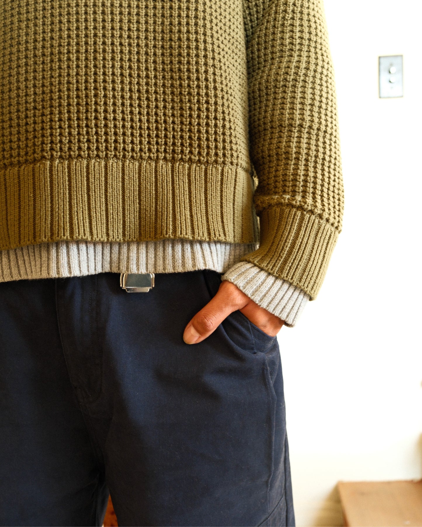 Dual V Polo - Olive/Stone
