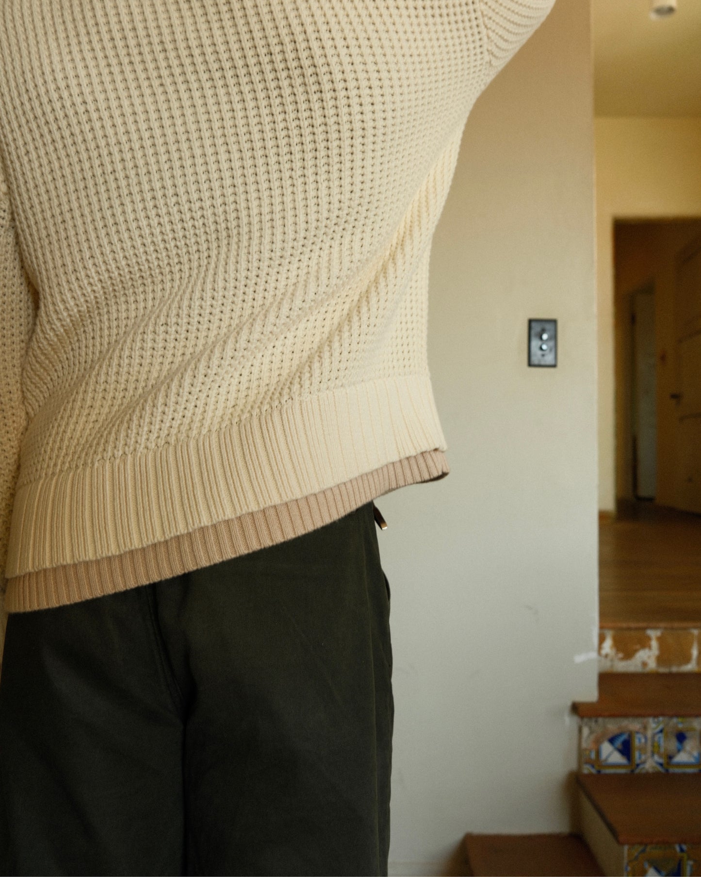 Dual V Polo Cream/Beige