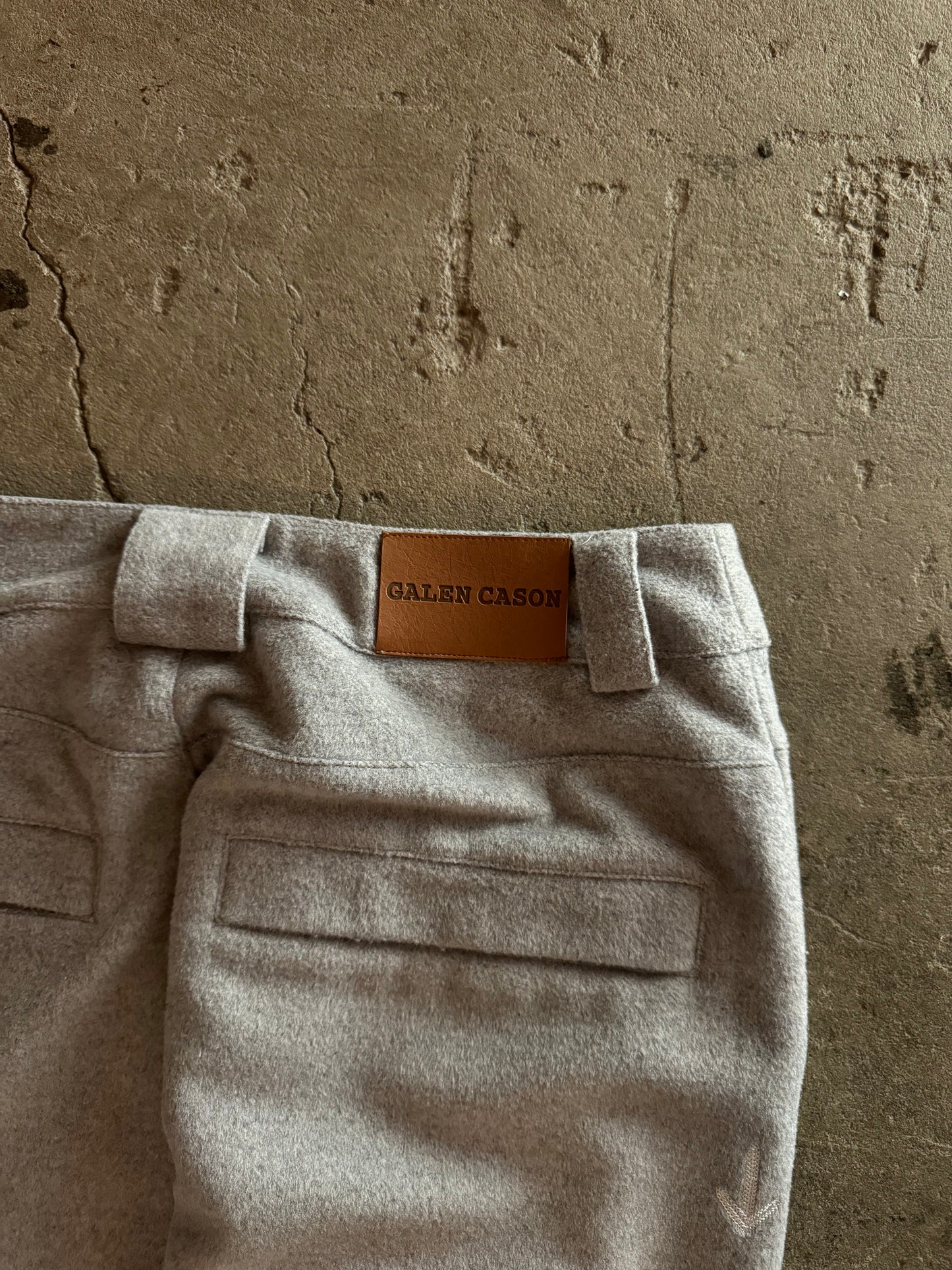 Wool-Blend Pleated Trouser