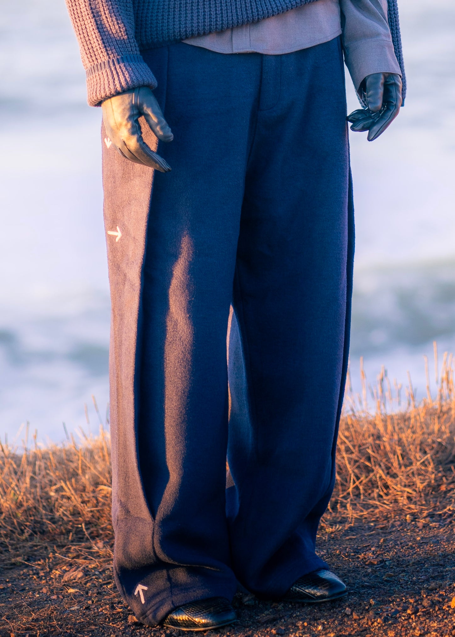 Wool-Blend Pleated Trouser