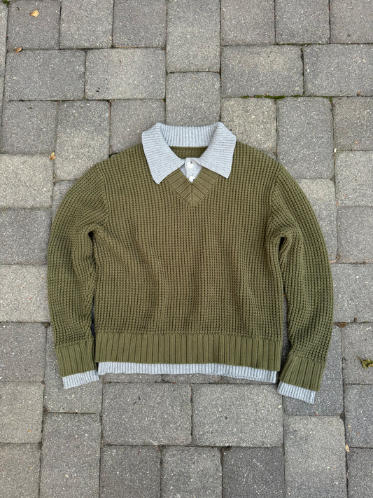 Dual V Polo (Olive + Stone)