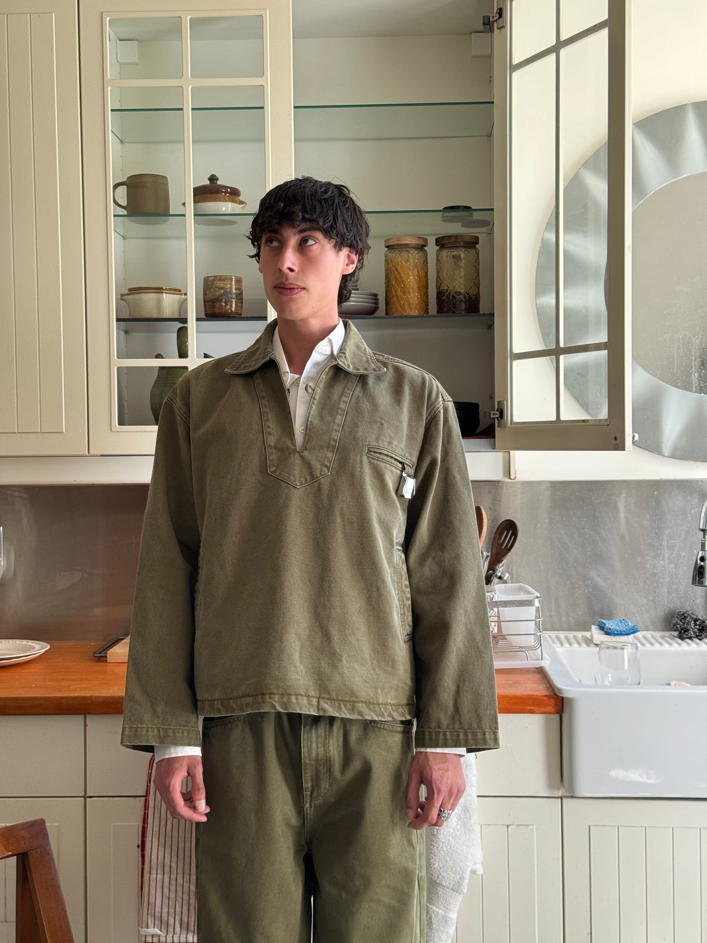 Garden Denim Pull Over (Olive)