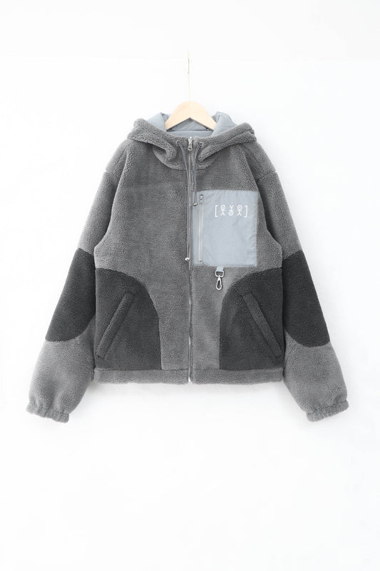 Two Tone Reversible Fleece Light Gray Sample (Galen Cason)